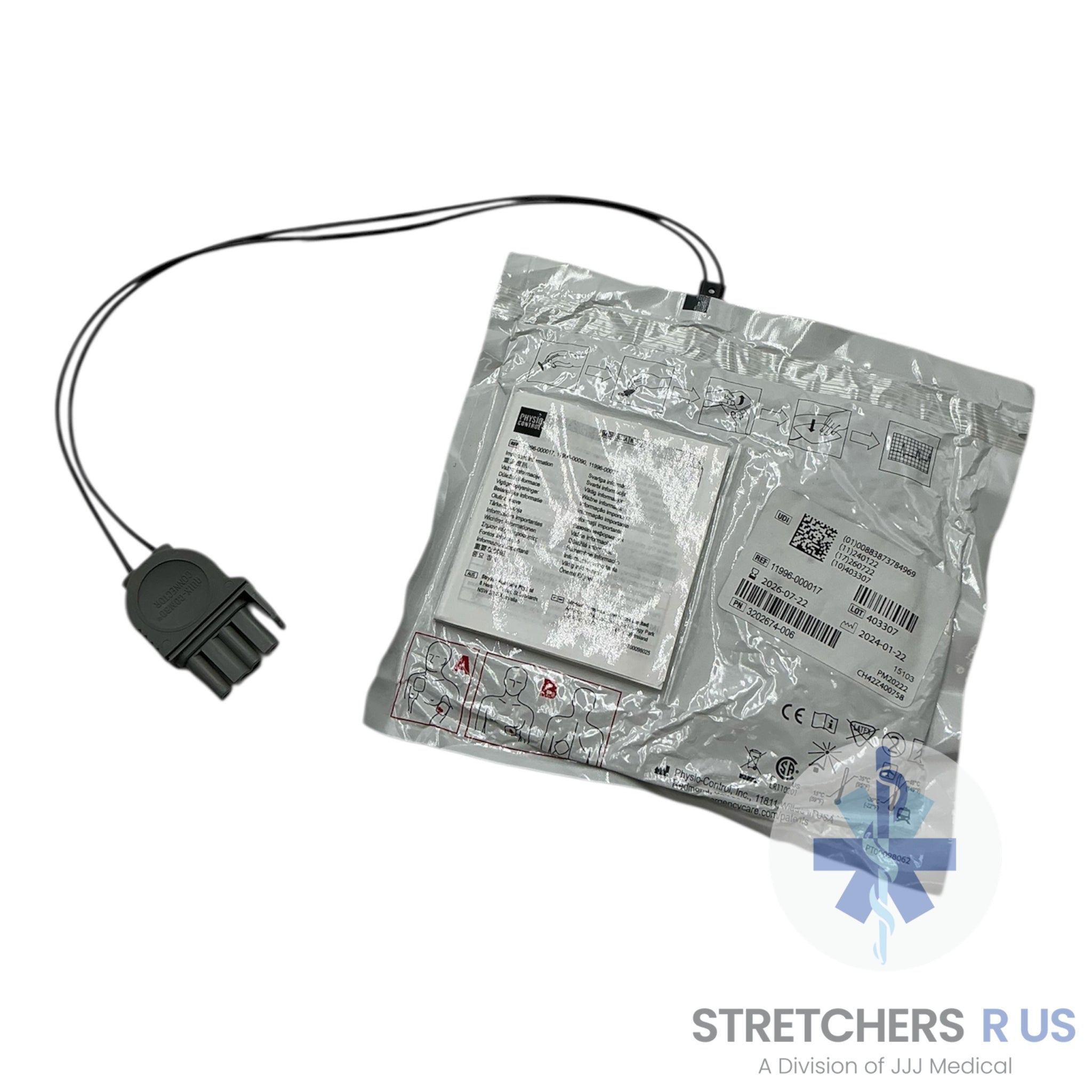 Physio-Control EDGE System Electrodes with QUIK-COMBO Connector & REDI-PAK Preconnect System
