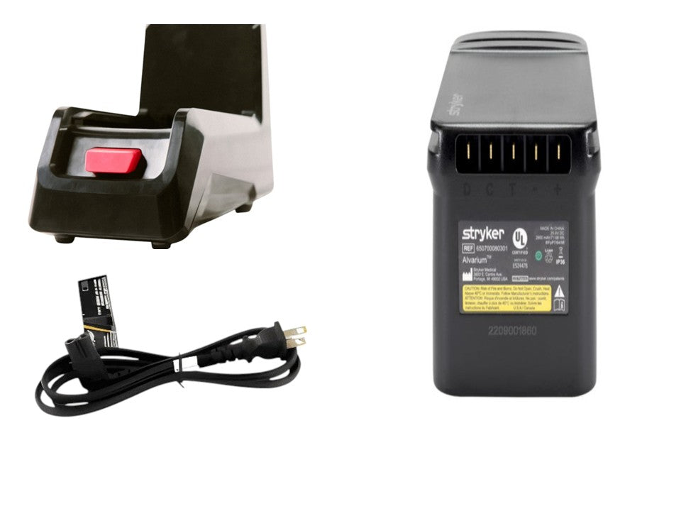 Stryker Lithium-Ion Power Kit – Battery, Charger & Power Cord for Power-PRO 2 (6507) & Xpedition Powered Stair Chair