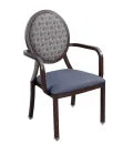 MedaCure DCA250-B Dining Arm Chair | Blue Vinyl Seat & Round Back