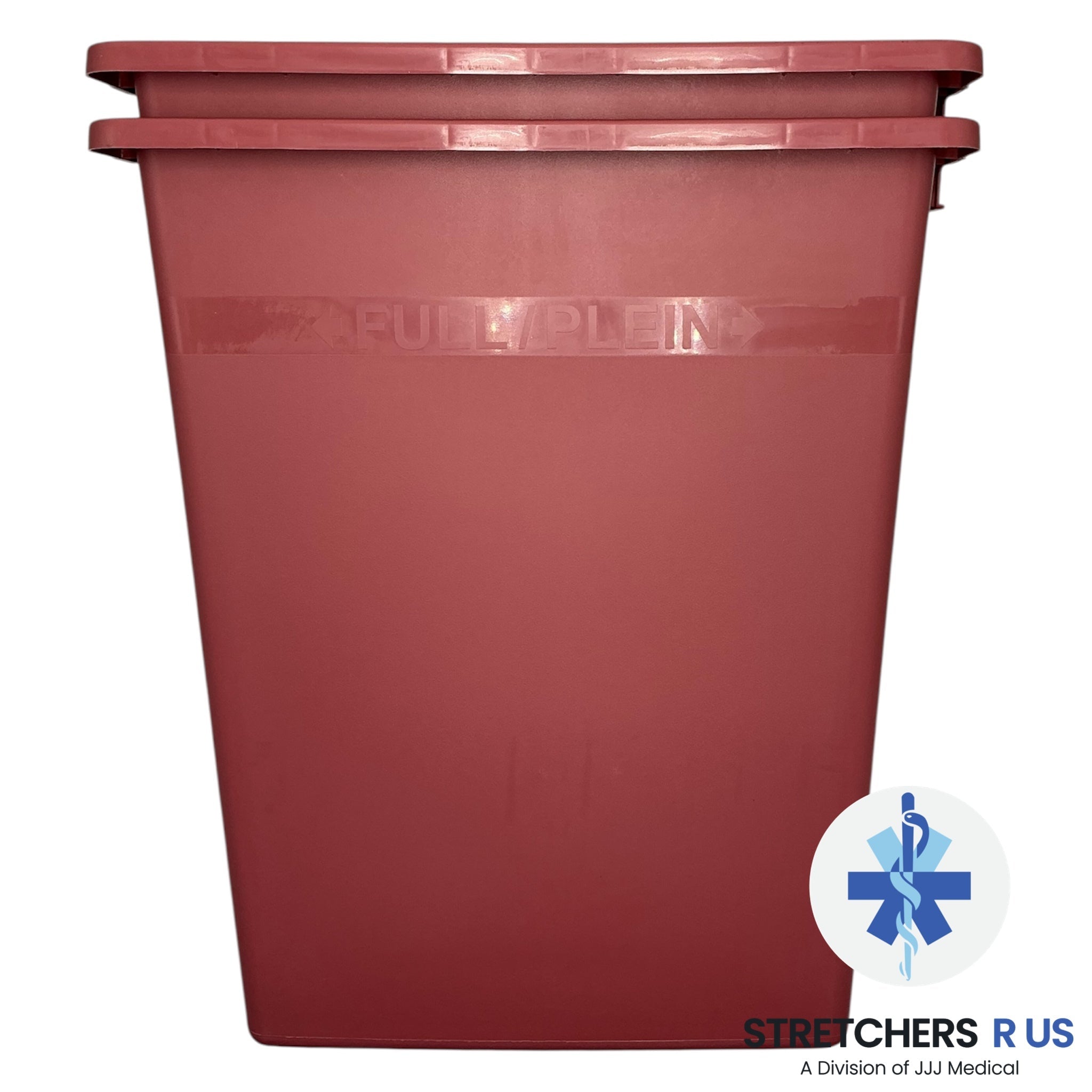 COVIDIEN Sharps Container – 8 Gallon, Hinged Lid, Red (2 - Pack) - MEDICAL WASTE SUPPLIES - Stretchers R Us