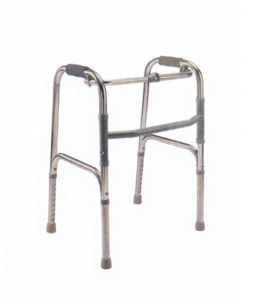 Dlx 2 Button Folding Walker w/3” wheels (Matte) MH2302B - draft - new - april - JJJ Medical