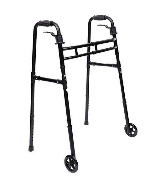 Medacure Expandable Adult Paddle Walker with 5" Wheels | AW5WEX-BLK | Adjustable Width Mobility Walker