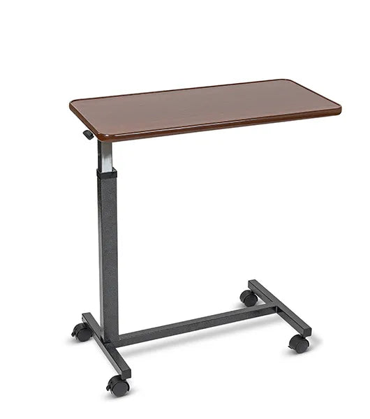 Medacure OBT2845-W Overbed Table with H-Base Wood Top | Cherry, Maple & Mahogany Finish Options Available