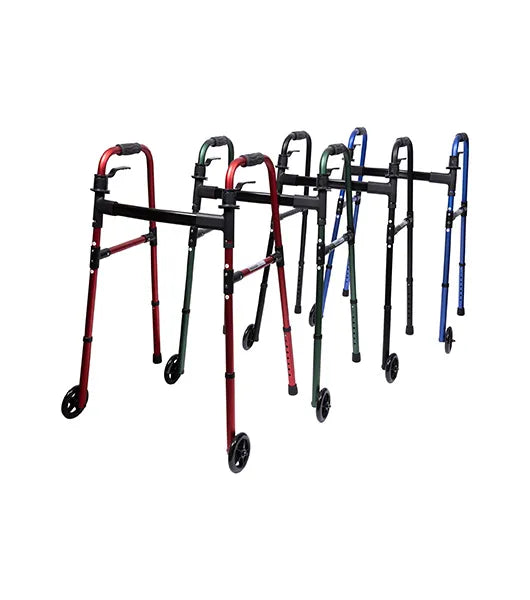 Medacure Lightweight Adult Paddle Walker with 5" Wheels | AW5WP-BLK, AW5WP-BLU, AW5WP-GRN, AW5WP-RED | Multiple Color Options Available