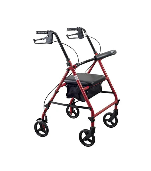 Medacure Steel Rollator with 6" Wheels | R300-6-KD-BLK, R300-6-KD-BLU, R300-6-KD-RED | Multiple Color Options Available