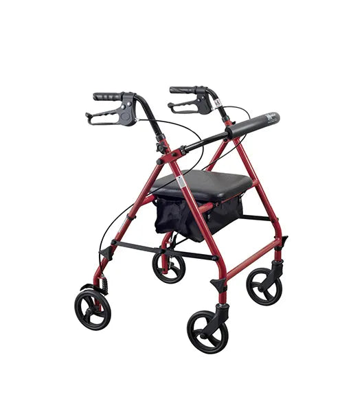 Medacure Steel Rollator with 6" Wheels | R300-6-KD-BLK, R300-6-KD-BLU, R300-6-KD-RED | Multiple Color Options Available