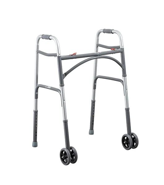Medacure Bariatric 2-Button Folding Walker | AWNW-B500, AW5W-B500 | Standard & 5" Wheel Models Available - Bariatric Walkers - Stretchers R Us