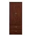 MedaCure CC-WR2D2D Contemporary Collection Wardrobe | 2 Door, 2 Drawer | Coastal Grey, Cherry & Mahogany Finishes - Wardrobes - Stretchers R Us