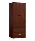 MedaCure CC-WR2D2D Contemporary Collection Wardrobe | 2 Door, 2 Drawer | Coastal Grey, Cherry & Mahogany Finishes - Wardrobes - Stretchers R Us