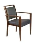 MedaCure DCA300-B Dining Arm Chair | Gray Vinyl Seat & Square Back with Top Hand Grip - Dining Chairs - Stretchers R Us