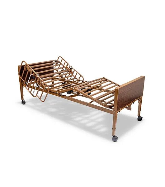 Medacure HCFE36 Full Electric Homecare Bed | Walnut or Black Finish | Full & Half Rail Options Available - Homecare Beds - Stretchers R Us
