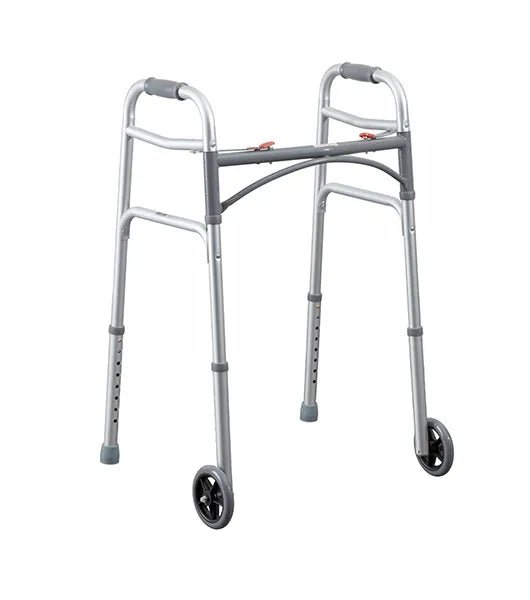 Medacure Junior 2-Button Folding Walker | JWNW, JW5W | Standard & 5" Wheel Models Available - Junior Walkers - Stretchers R Us