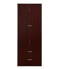 MedaCure CC-WR2D2D Contemporary Collection Wardrobe | 2 Door, 2 Drawer | Coastal Grey, Cherry & Mahogany Finishes