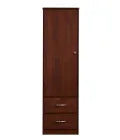 MedaCure CC-WR1D2D Contemporary Collection Wardrobe | 1 Door, 2 Drawer | Coastal Grey, Cherry & Mahogany Finishes