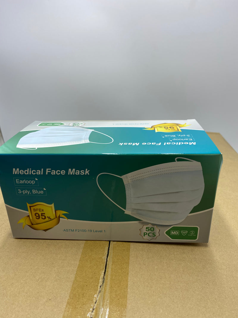 Winner Medical 3 ply Face mask - Blue 120-4882
