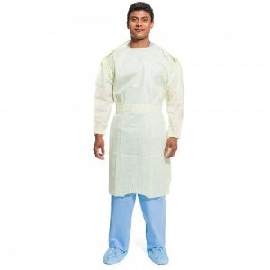 HALYARD Tri Layer AAMi2 Isolation Gown 3 Layer SMS Large Yellow (Case of 100) Model 69979 69979