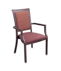 MedaCure DCA475-R Dining Arm Chair | Red Vinyl Seat & Open Back Design