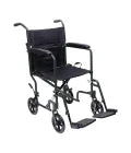 MedaCure TCA17 / TCA19 Lightweight Aluminum Transport Chair | 17" & 19" Seat Widths | Black, Blue & Forest Green
