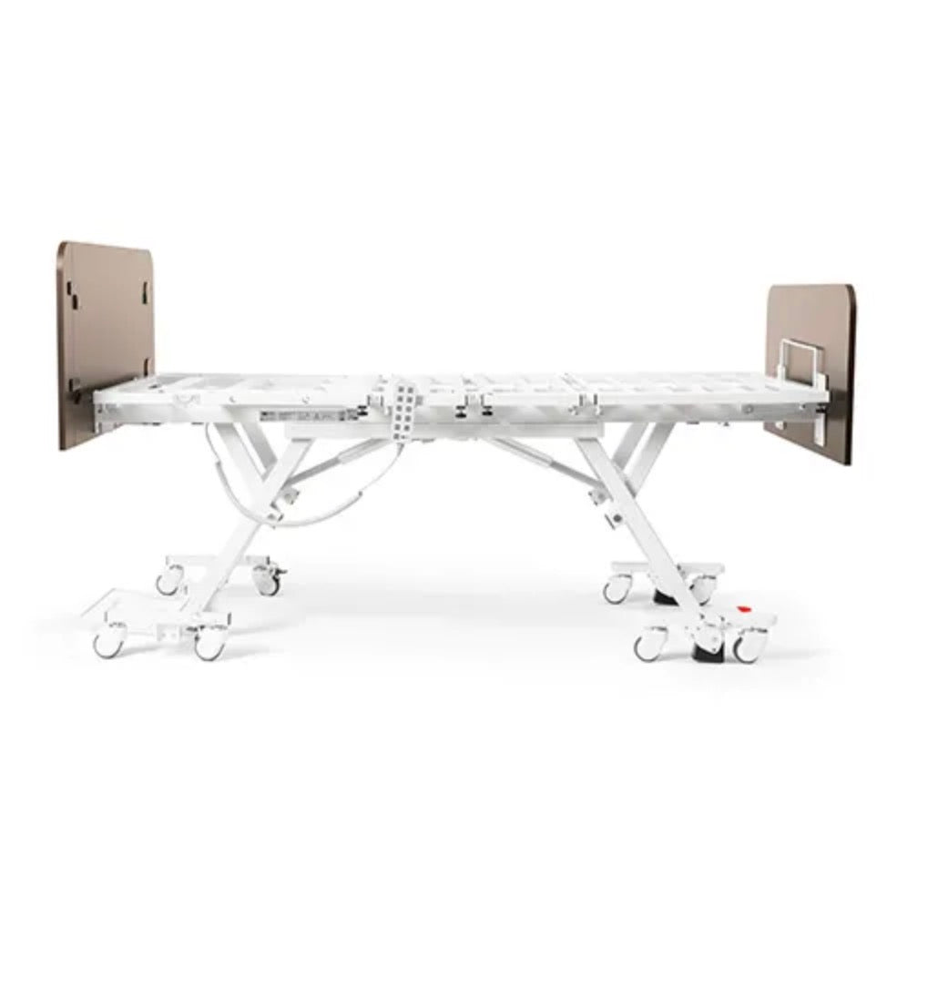 Medacure DLX600-CLS | Deluxe Expandable Bariatric Low Bed with Cardiac Comfort Chair | Custom Finish & Rail Options