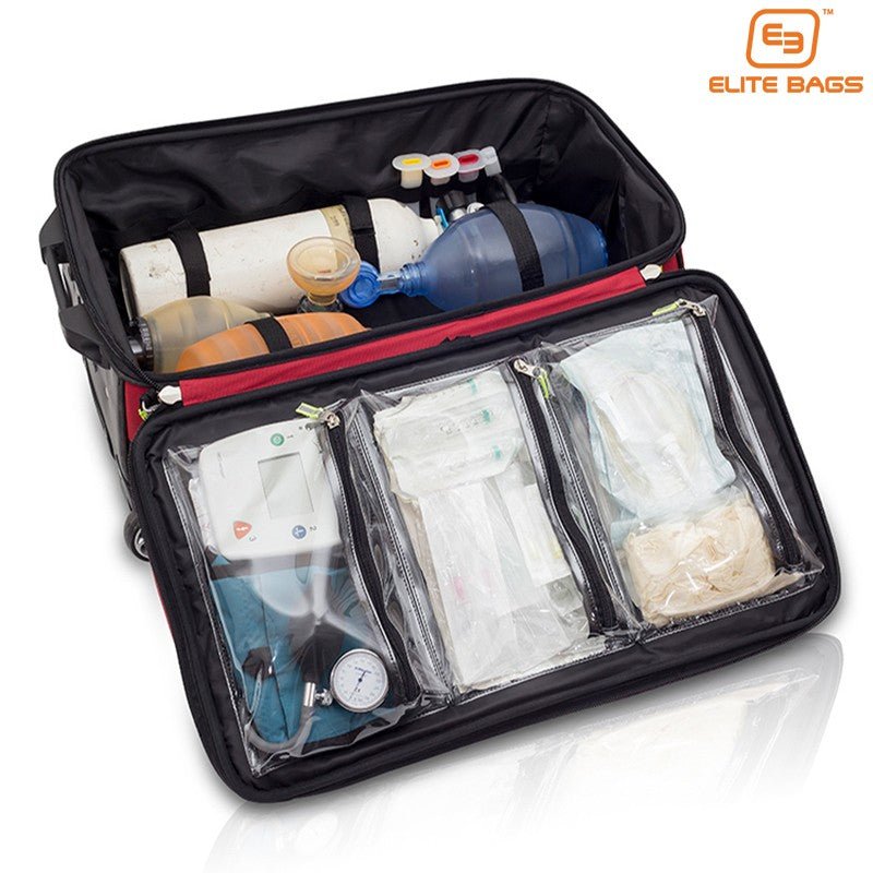 Elite Bags EB02.025 Emerair's Oxygen Delivery Trolley Backpack | Red Color Option - Oxygen Bags - Stretchers R Us