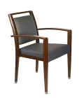 MedaCure DCA300-B Dining Arm Chair | Gray Vinyl Seat & Square Back with Top Hand Grip