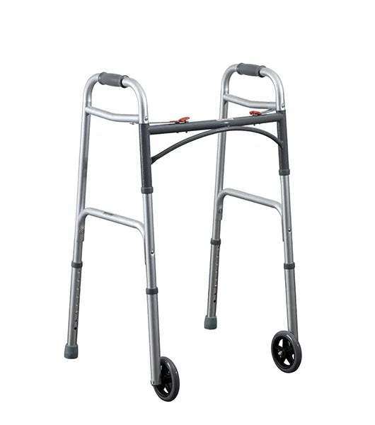 Medacure Adult 2-Button Folding Walker | AWNW, AW5W | Standard & 5" Wheel Models Available