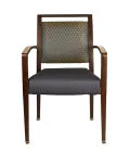 MedaCure DCA300-B Dining Arm Chair | Gray Vinyl Seat & Square Back with Top Hand Grip