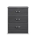 MedaCure CC-BSC3D Contemporary Collection 3 Drawer Bedside Cabinet | Coastal Grey, Cherry & Mahogany Finishes