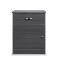 MedaCure CC-NS1D Contemporary Collection 1 Drawer Nightstand | Coastal Grey, Cherry & Mahogany Finishes