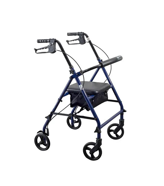 Medacure Steel Rollator with 6" Wheels | R300-6-KD-BLK, R300-6-KD-BLU, R300-6-KD-RED | Multiple Color Options Available