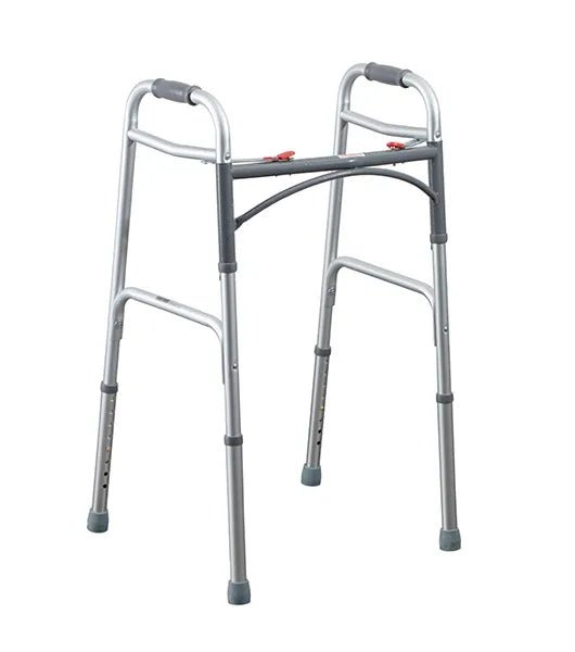Medacure Adult 2-Button Folding Walker | AWNW, AW5W | Standard & 5" Wheel Models Available - Adult Walkers - Stretchers R Us