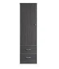 MedaCure CC-WR1D2D Contemporary Collection Wardrobe | 1 Door, 2 Drawer | Coastal Grey, Cherry & Mahogany Finishes - Wardrobes - Stretchers R Us