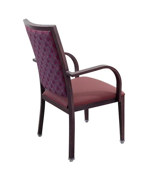 MedaCure DCA100-R Dining Arm Chair | Red Vinyl Seat & Square Back - Dining Chairs - Stretchers R Us