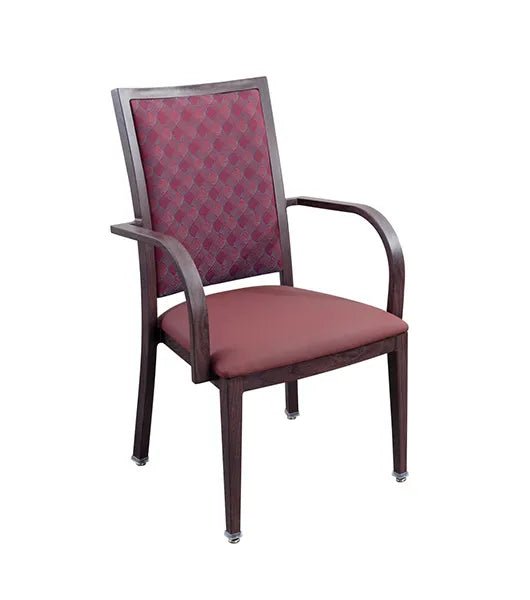MedaCure DCA100-R Dining Arm Chair | Red Vinyl Seat & Square Back - Dining Chairs - Stretchers R Us