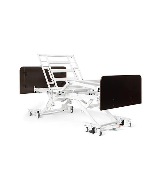 Medacure DLX600 - CLS | Deluxe Expandable Bariatric Low Bed with Cardiac Comfort Chair | Custom Finish & Rail Options - Long Term Care Bed - Stretchers R Us
