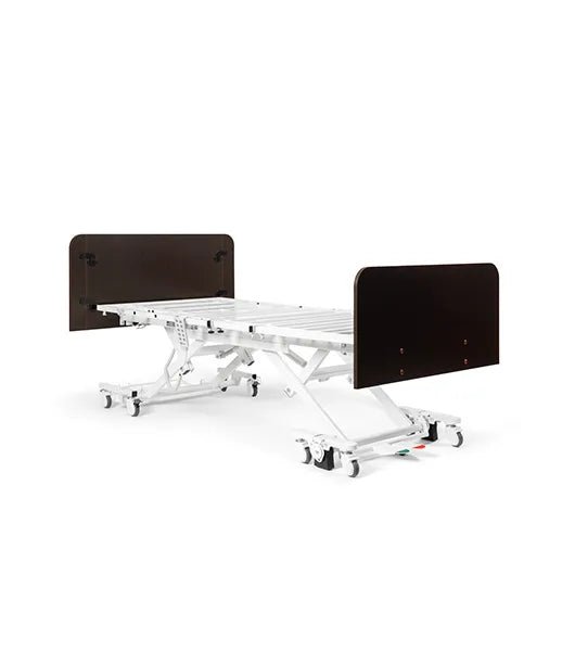 Medacure DLX600 - CLS | Deluxe Expandable Bariatric Low Bed with Cardiac Comfort Chair | Custom Finish & Rail Options - Long Term Care Bed - Stretchers R Us