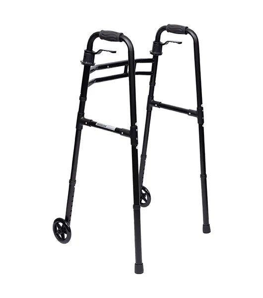 Medacure Expandable Adult Paddle Walker with 5" Wheels | AW5WEX-BLK | Adjustable Width Mobility Walker - Expandable Walkers - Stretchers R Us