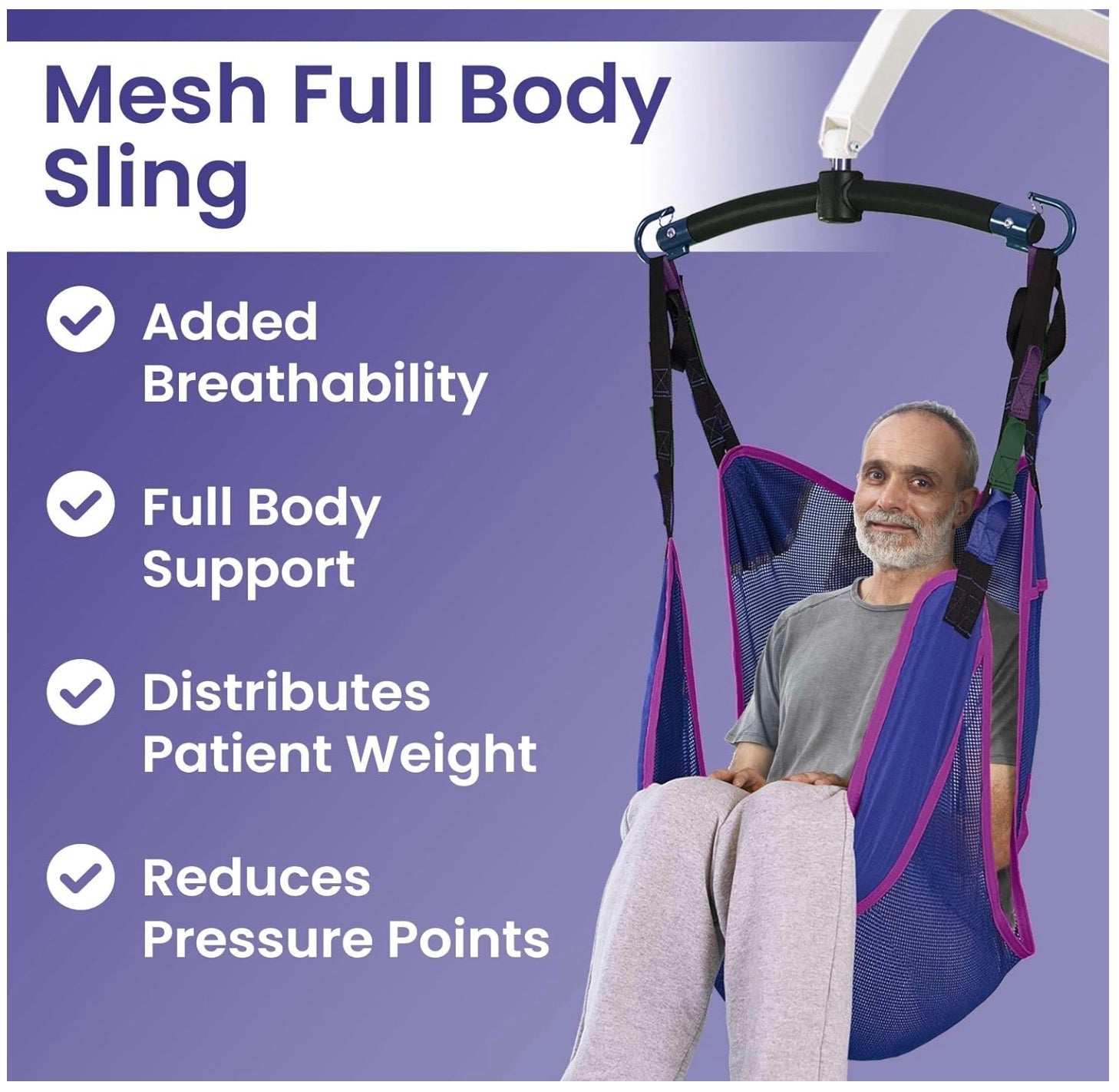Medacure Full Body Mesh Sling Patient Lift Sling | M200-M, L300-M, XL400-M | Multiple Size Options Available - Full Body Slings - Stretchers R Us