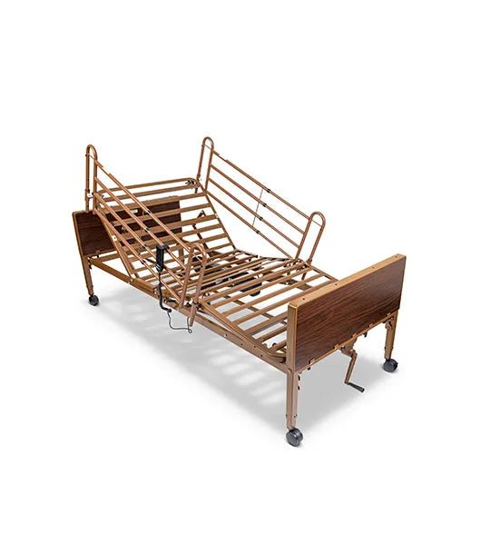 Medacure HCFE36 Full Electric Homecare Bed | Walnut or Black Finish | Full & Half Rail Options Available - Homecare Beds - Stretchers R Us