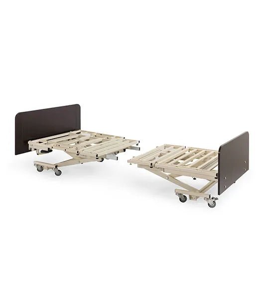 Medacure LX - BARI - SF | Lincoln Expandable Bariatric Bed Frame | Split Frame Design | Custom Finish & Rail Options - Long Term Care Bed - Stretchers R Us