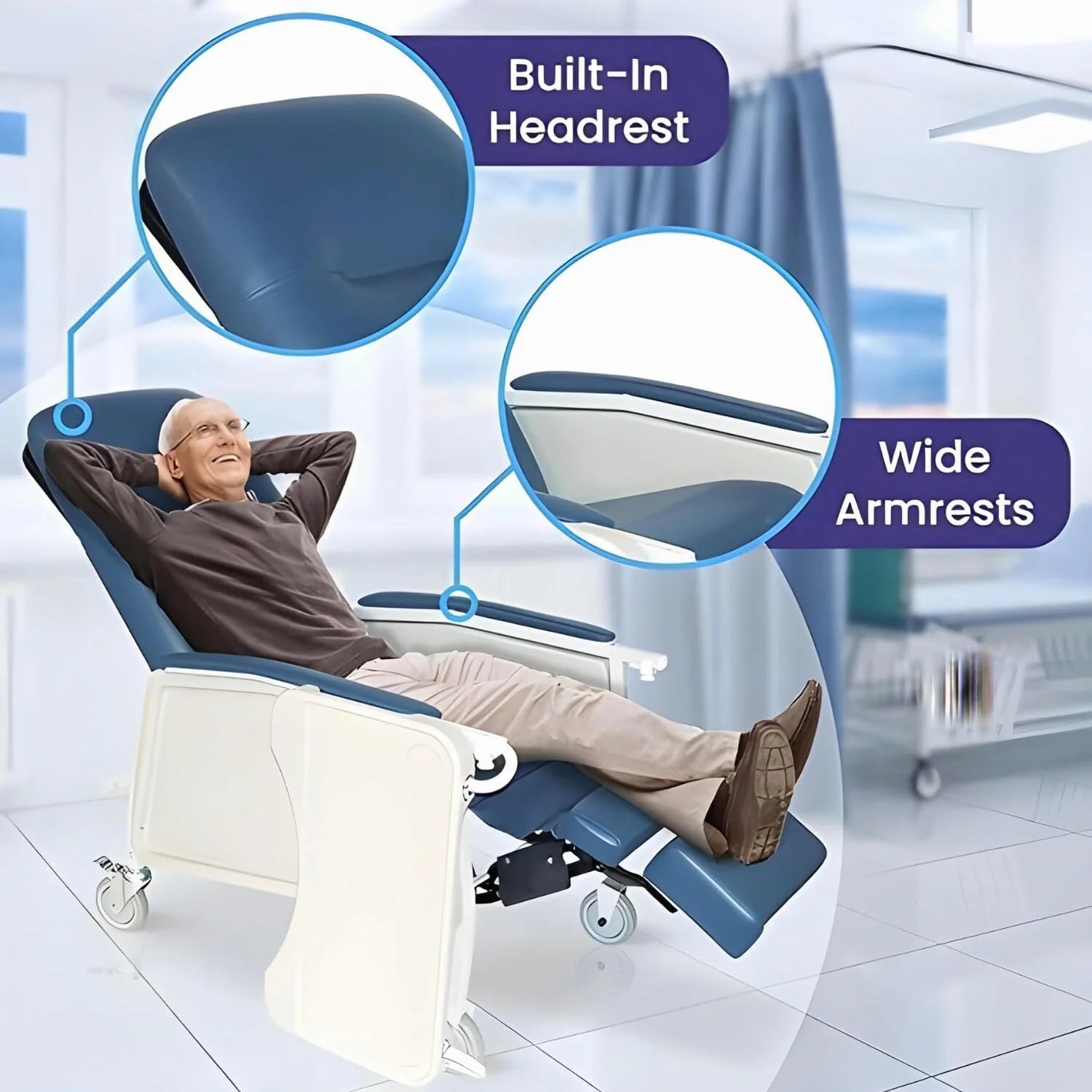 Medacure Reclining Geri Chair | GC250 & GC500 Models Available | 250 lb & 500 lb Weight Capacity Options - Recliners - Stretchers R Us