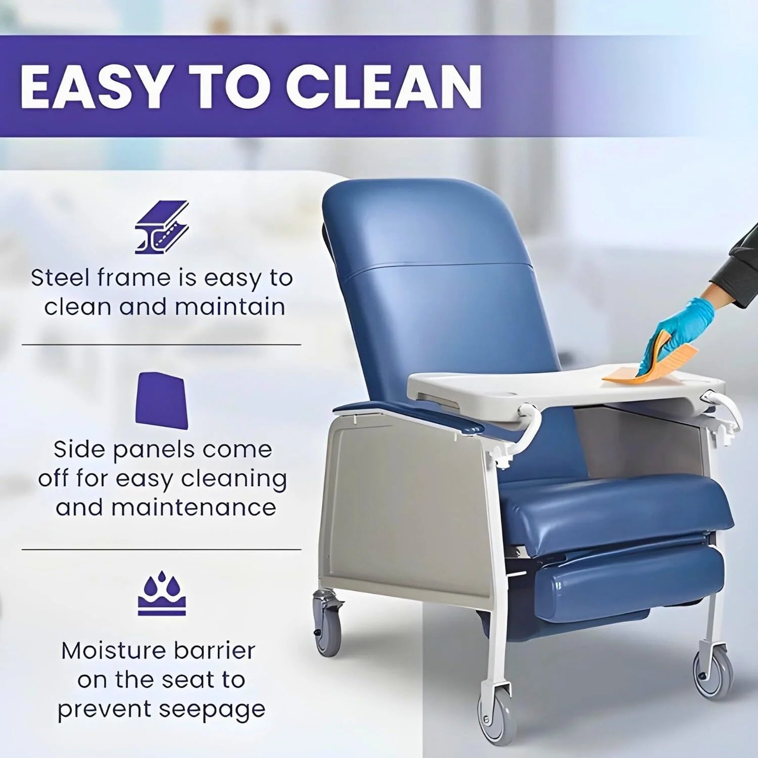 Medacure Reclining Geri Chair | GC250 & GC500 Models Available | 250 lb & 500 lb Weight Capacity Options - Recliners - Stretchers R Us