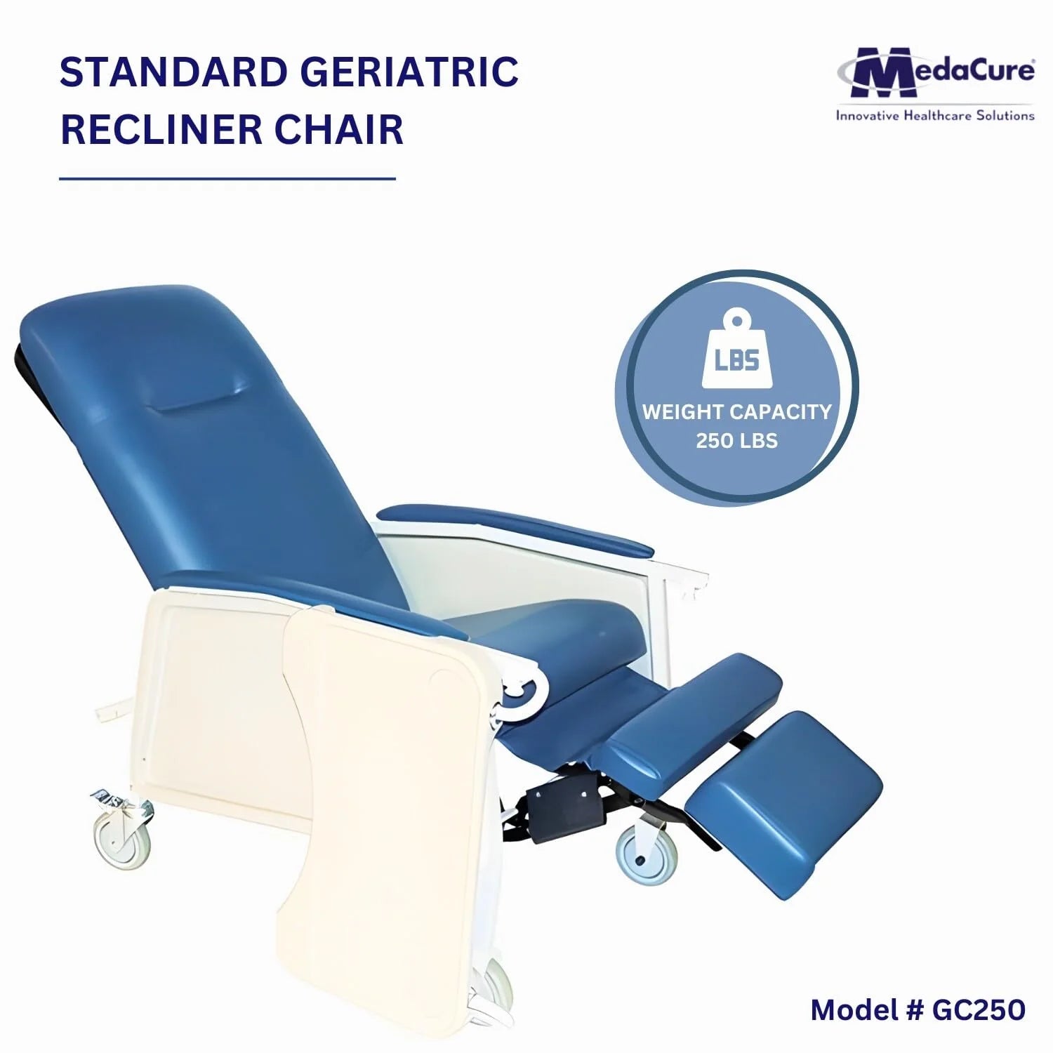 Medacure Reclining Geri Chair | GC250 & GC500 Models Available | 250 lb & 500 lb Weight Capacity Options - Recliners - Stretchers R Us