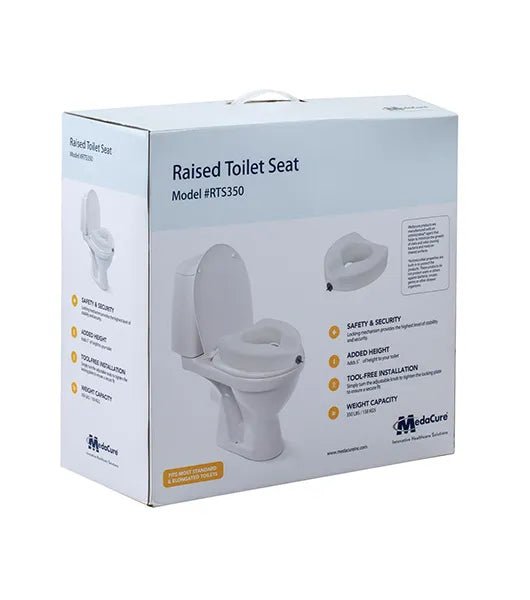 Medacure RTS350 Raised Toilet Seat with Lock | 350 lb Weight Capacity - Raised Toilet Seats - Stretchers R Us