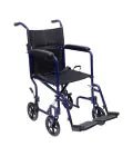 MedaCure TCA17 / TCA19 Lightweight Aluminum Transport Chair | 17" & 19" Seat Widths | Black, Blue & Forest Green - Lightweight Wheelchair - Stretchers R Us