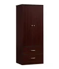 MedaCure CC-WR2D2D Contemporary Collection Wardrobe | 2 Door, 2 Drawer | Coastal Grey, Cherry & Mahogany Finishes