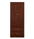 MedaCure CC-WR2D2D Contemporary Collection Wardrobe | 2 Door, 2 Drawer | Coastal Grey, Cherry & Mahogany Finishes