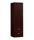 MedaCure CC-WR1D2D Contemporary Collection Wardrobe | 1 Door, 2 Drawer | Coastal Grey, Cherry & Mahogany Finishes