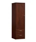MedaCure CC-WR1D2D Contemporary Collection Wardrobe | 1 Door, 2 Drawer | Coastal Grey, Cherry & Mahogany Finishes