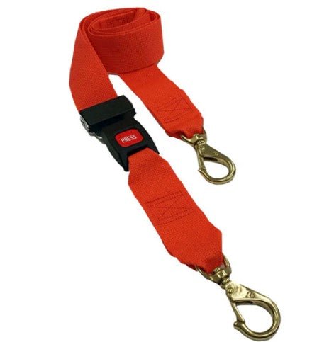 Polypropylene Restraint Strap with Metal Buckle & Big Brass Swivel Speed Clip - stretcher straps - Stretchers R Us